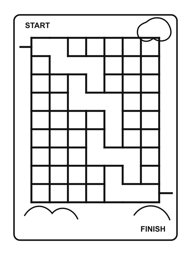 Printable maze worksheet sample