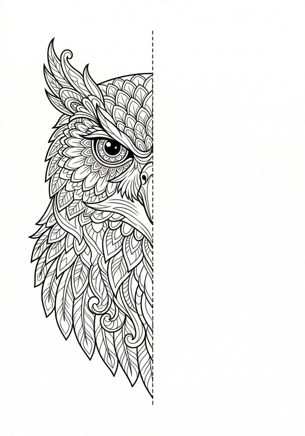 Animal draw-the-other-half worksheet example