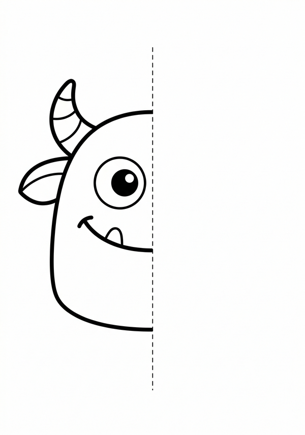 Monster symmetry drawing worksheet example