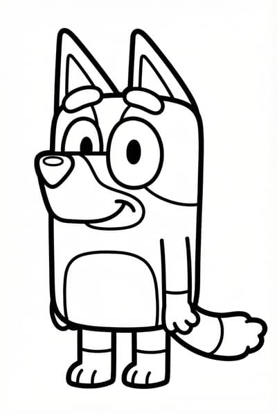 Bingo sitting coloring page for toddlers age 3-5