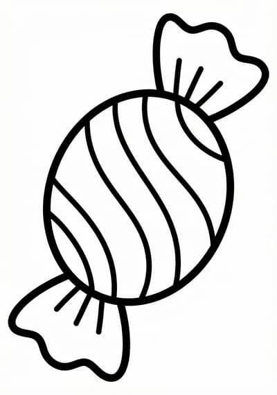 Candy Christmas coloring page for kids age 3-5