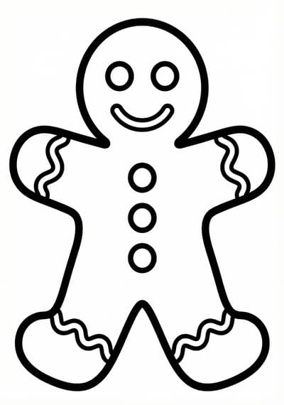 Christmas cookie coloring page for kids age 3-5