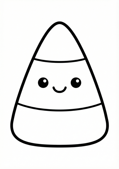 Candy corn Halloween coloring page for toddlers age 3-5