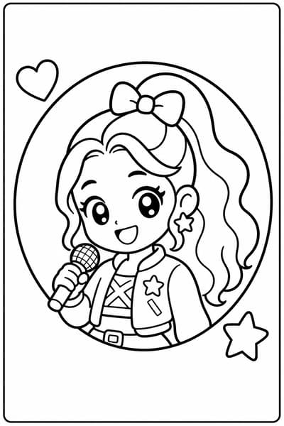 Rumi Cute Portrait printable Rumi coloring page for kids ages 3-5