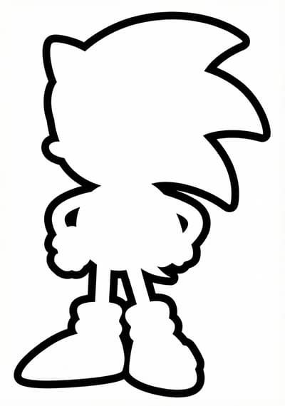 Simple Sonic outline coloring page for toddlers age 3-5