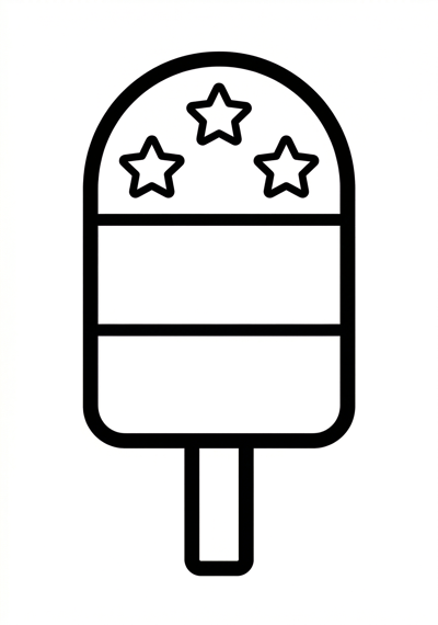 Simple popsicle summer coloring page for toddlers age 3-5