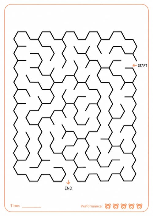 Hexagon Maze worksheet preview